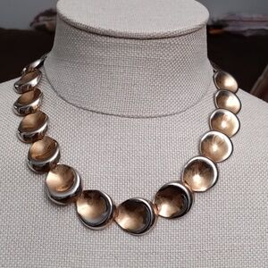 Vintage Silver and Gold 3D Statement Necklace ✨️